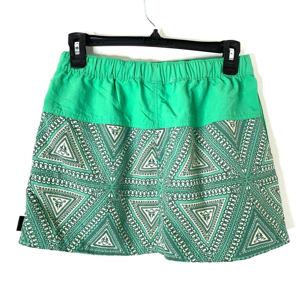 Patagonia Two Tone Green Paisley Active Mini Skirt Nylon Athletic - Picture 5 of 7